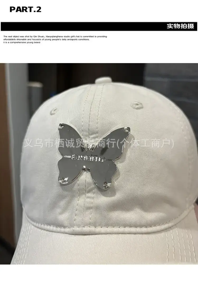 Ins Metal Bow Baseball Cap Wash Denim Peaked Spring Sun Protection Hat — feature 10