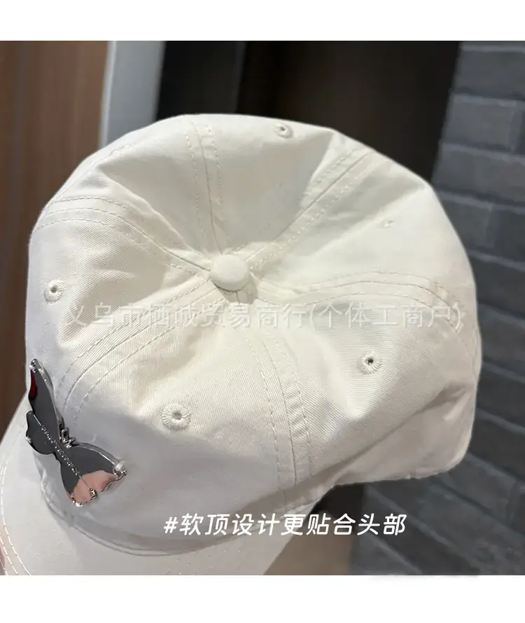 Ins Metal Bow Baseball Cap Wash Denim Peaked Spring Sun Protection Hat — feature 11