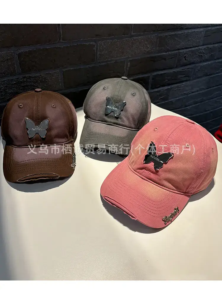 Ins Metal Bow Baseball Cap Wash Denim Peaked Spring Sun Protection Hat — feature 8