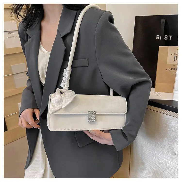 Silver Ribbon Lock Shoulder Bag for Women — feature 18