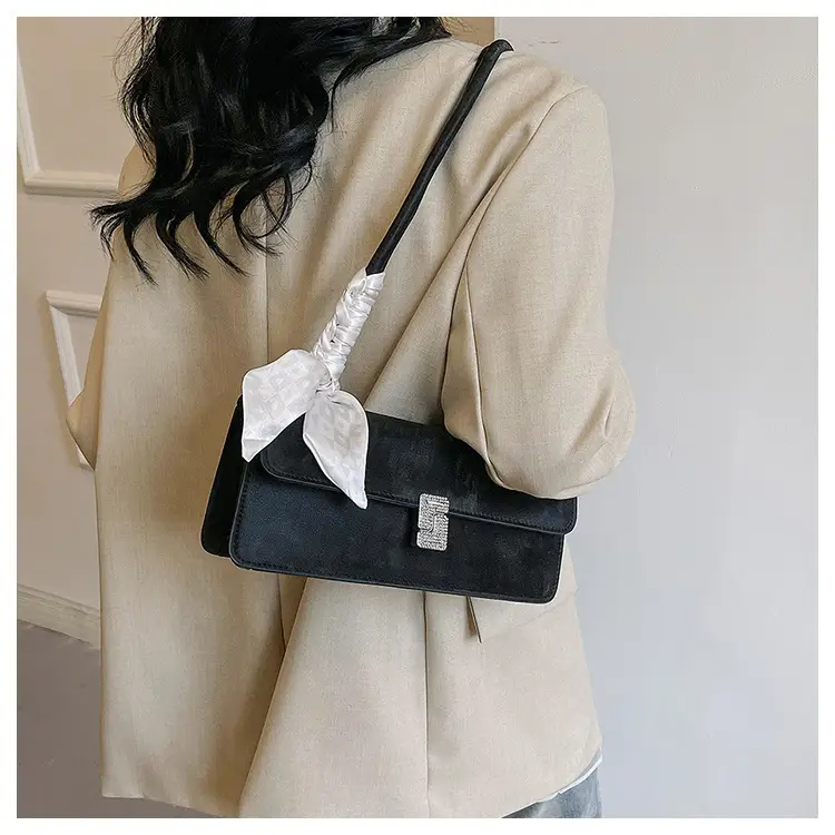 Silver Ribbon Lock Shoulder Bag for Women — feature 22
