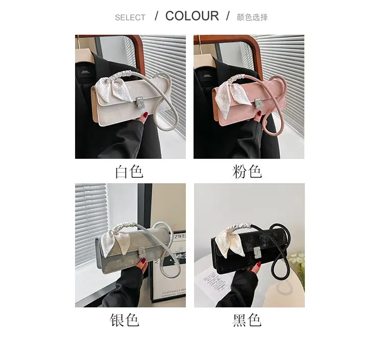 Silver Ribbon Lock Shoulder Bag for Women — feature 4
