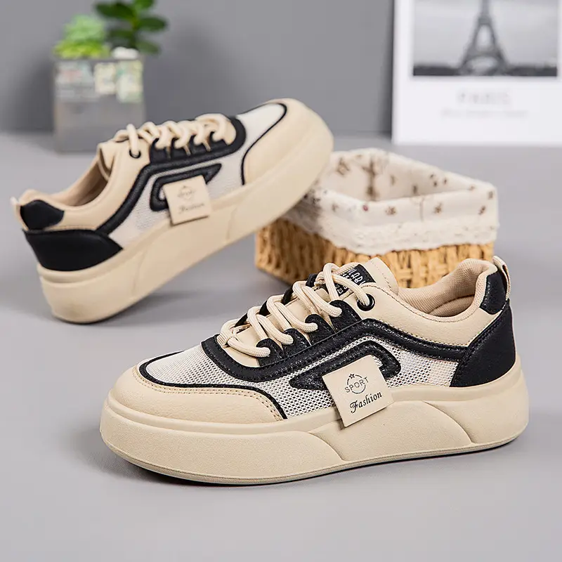 Women's White Mesh Sneakers with Thick Sole 2025 - Image 20