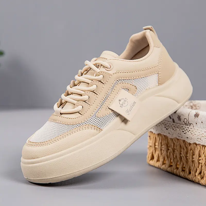 Women's White Mesh Sneakers with Thick Sole 2025 - Image 22