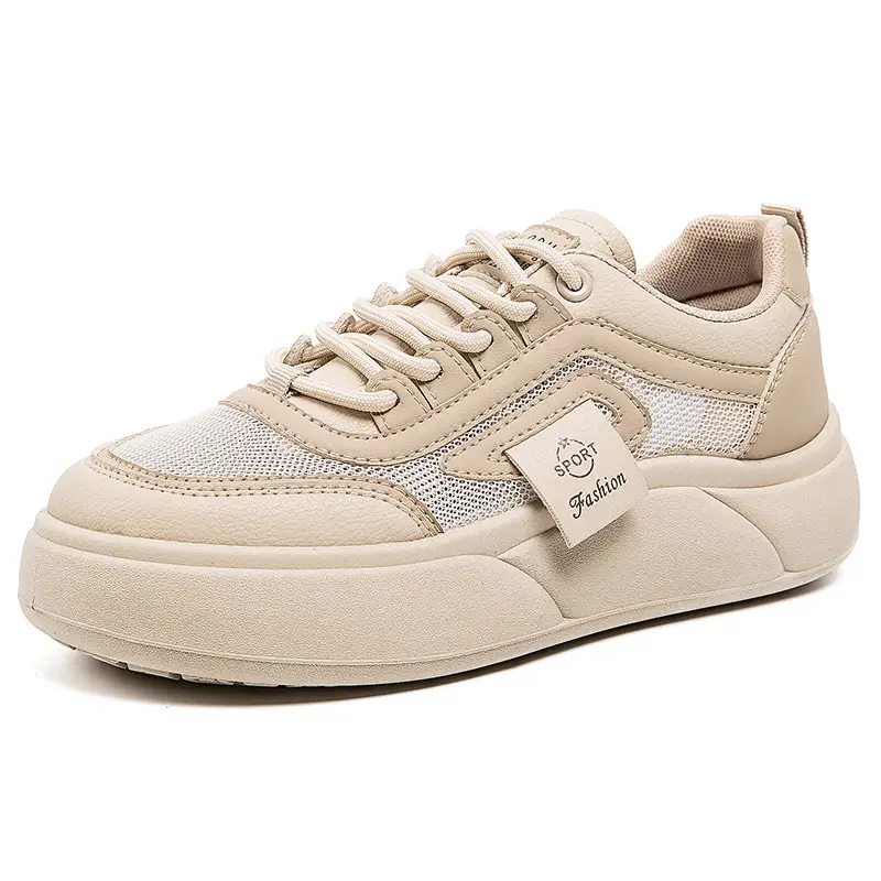 Women's White Mesh Sneakers with Thick Sole 2025 - Image 23