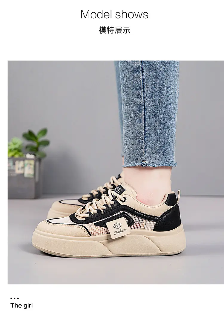 Women's White Mesh Sneakers with Thick Sole 2025 — feature 14