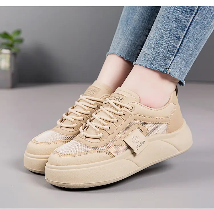 Women's White Mesh Sneakers with Thick Sole 2025 — feature 17