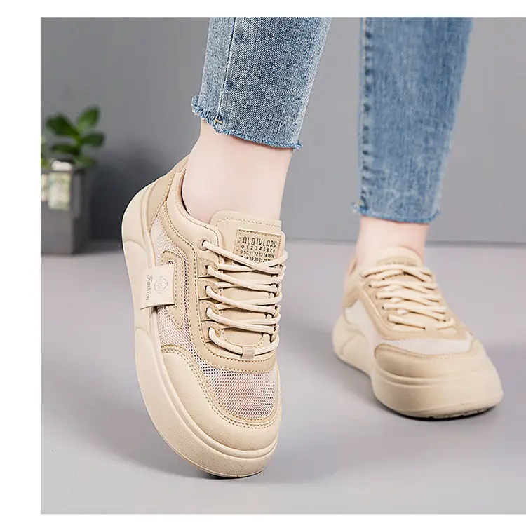 Women's White Mesh Sneakers with Thick Sole 2025 — feature 19
