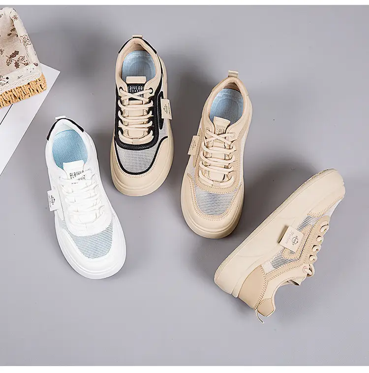 Women's White Mesh Sneakers with Thick Sole 2025 — feature 23