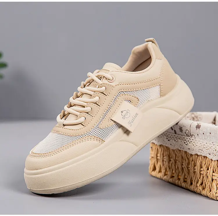 Women's White Mesh Sneakers with Thick Sole 2025 — feature 24