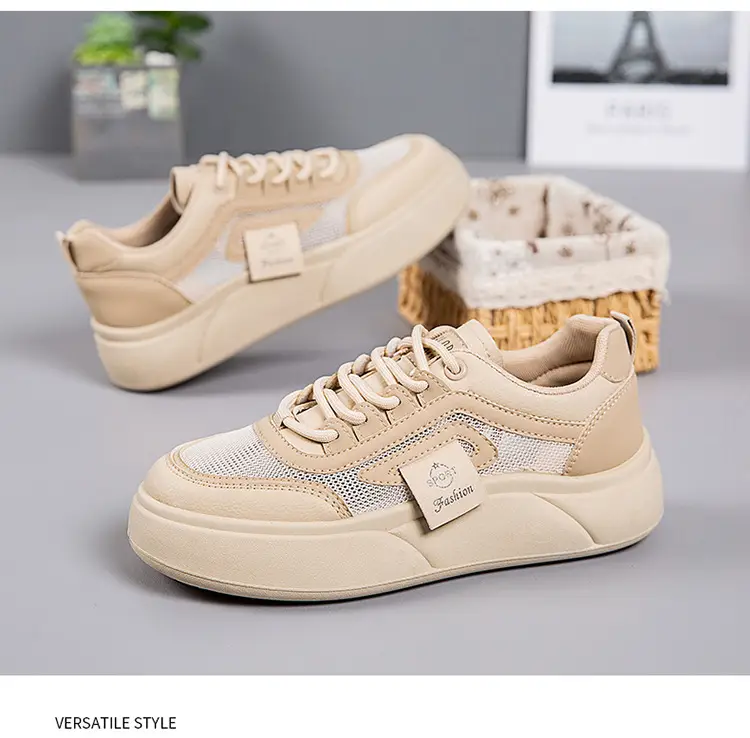 Women's White Mesh Sneakers with Thick Sole 2025 — feature 25