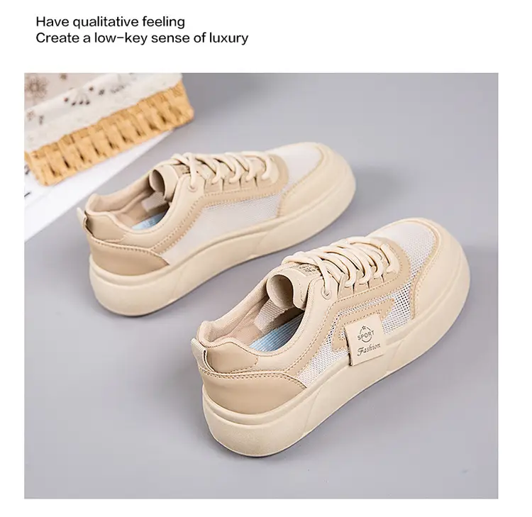 Women's White Mesh Sneakers with Thick Sole 2025 — feature 26