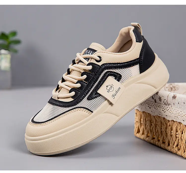 Women's White Mesh Sneakers with Thick Sole 2025 — feature 27