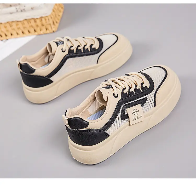 Women's White Mesh Sneakers with Thick Sole 2025 — feature 28