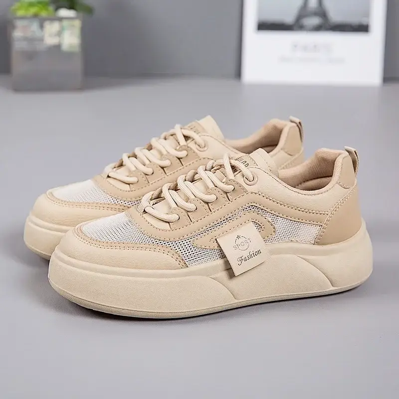 Women's White Mesh Sneakers with Thick Sole 2025 - Image 3