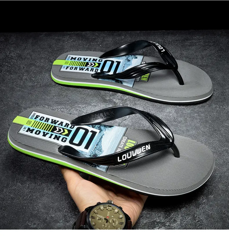 2025 Summer New Style Flip Flops Men's Outer Wear Trendy Casual Beach Men's Flip Flops Anti-Slip Sandals Household — feature 13