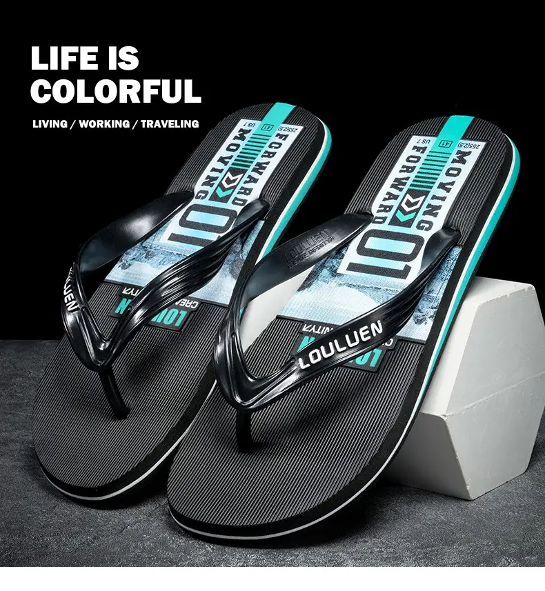 2025 Summer New Style Flip Flops Men's Outer Wear Trendy Casual Beach Men's Flip Flops Anti-Slip Sandals Household — feature 16