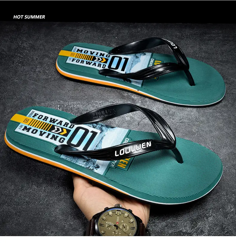 2025 Summer New Style Flip Flops Men's Outer Wear Trendy Casual Beach Men's Flip Flops Anti-Slip Sandals Household — feature 5