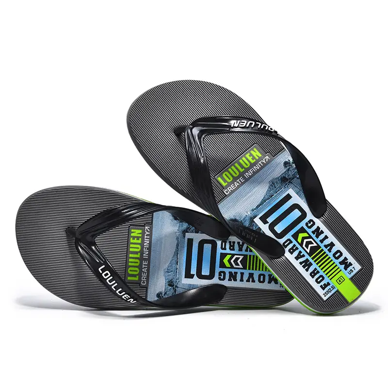 2025 Summer New Style Flip Flops Men's Outer Wear Trendy Casual Beach Men's Flip Flops Anti-Slip Sandals Household - Image 2