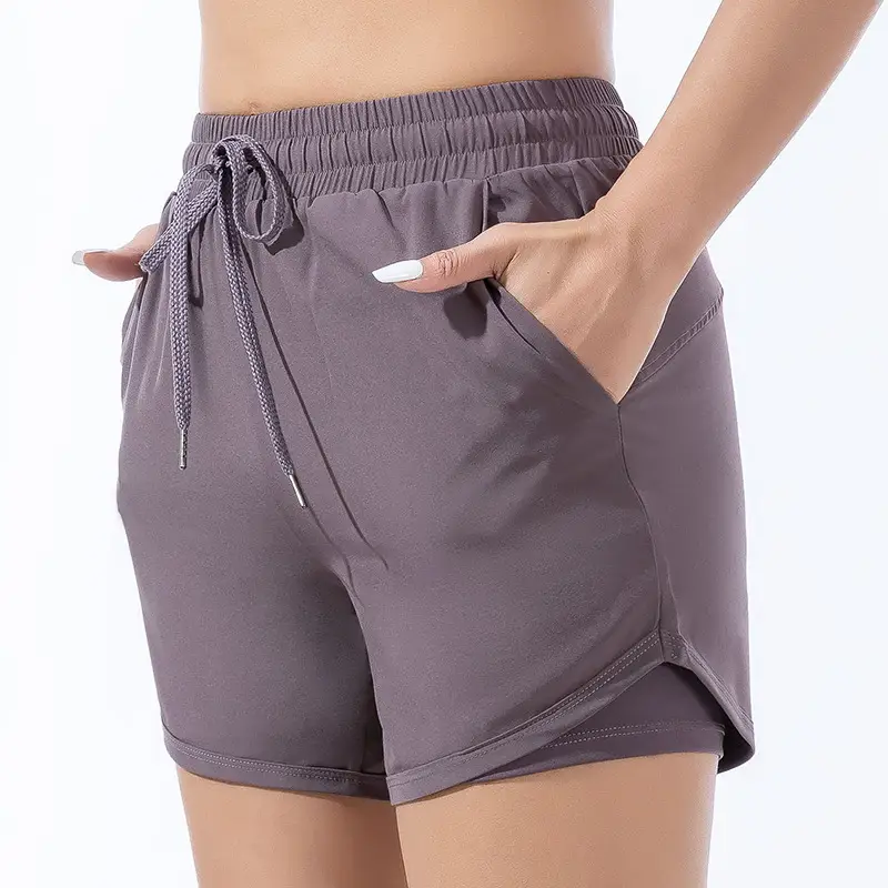 Women's Pink Elastic Waist Sports Shorts