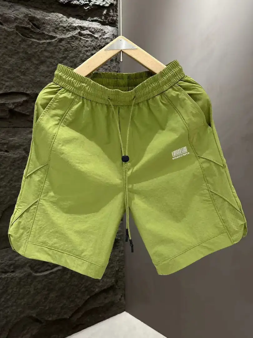 Men's Olive Green Quick-Drying Casual Shorts - Image 9