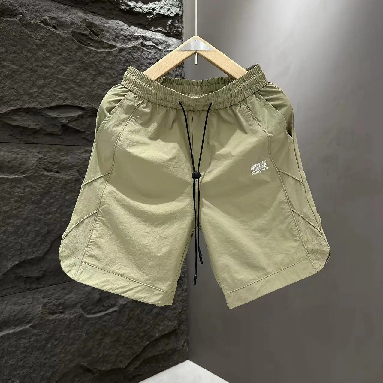 Men's Olive Green Quick-Drying Casual Shorts — feature 4