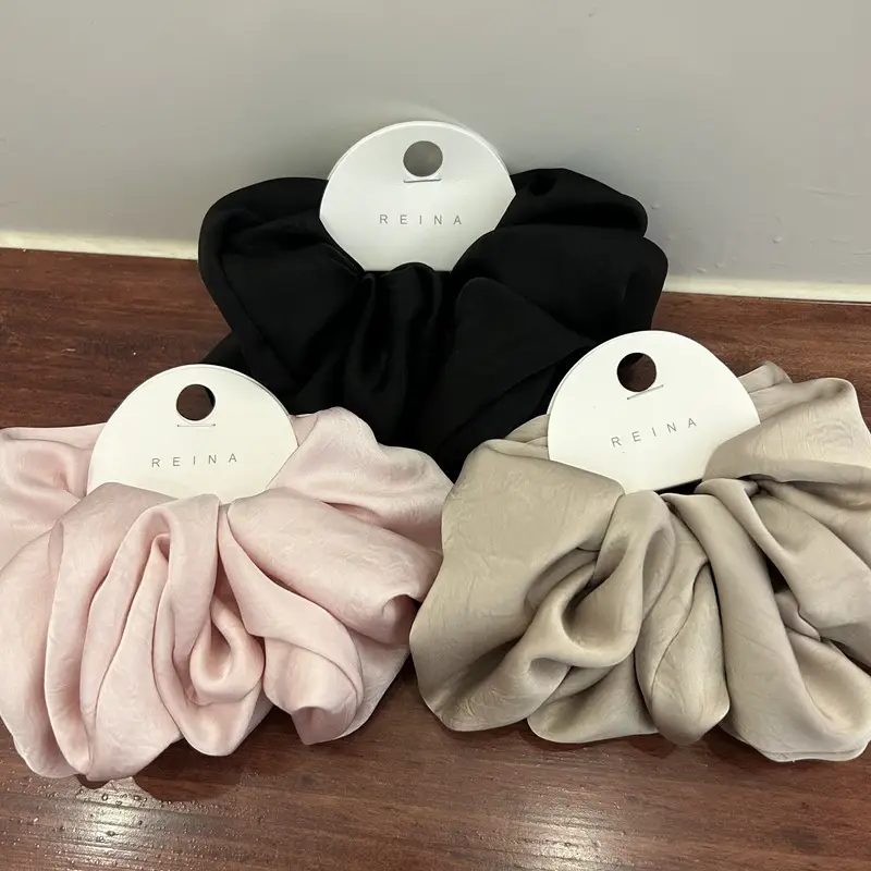 Elegant Cream Satin Hair Tie Extra Large Heavy Duty - Image 6