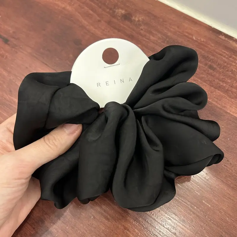 Elegant Cream Satin Hair Tie Extra Large Heavy Duty — feature 11