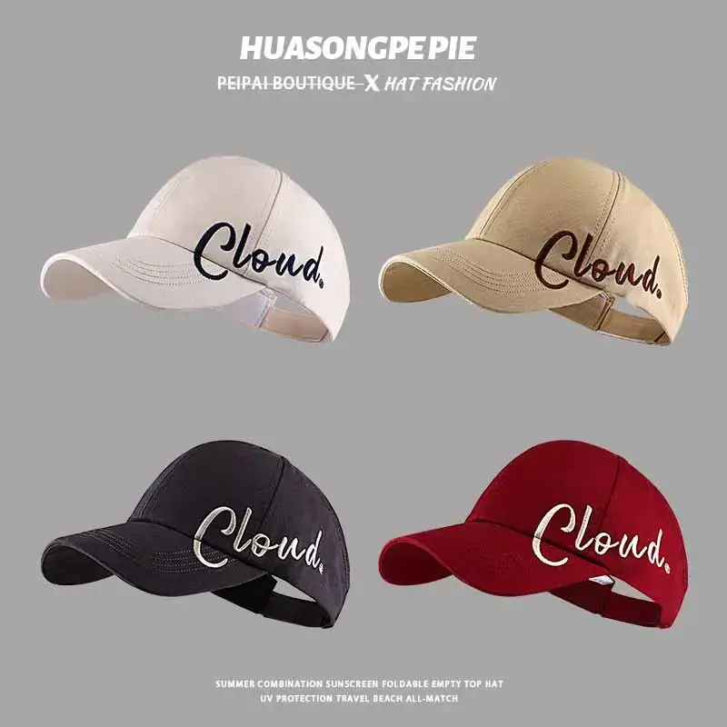 Women's Beige Cloud Sunglasses Hat with Brand Embroidery - Image 8