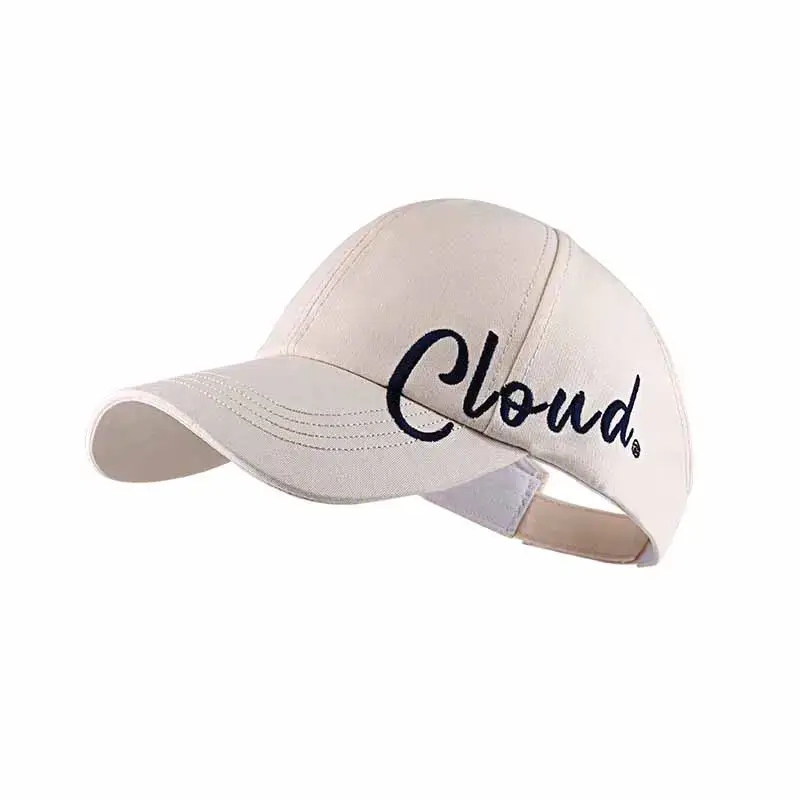 Women's Beige Cloud Sunglasses Hat with Brand Embroidery - Image 11