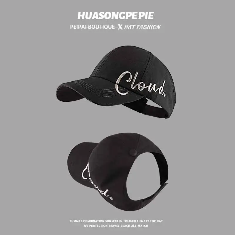 Women's Beige Cloud Sunglasses Hat with Brand Embroidery — feature 5