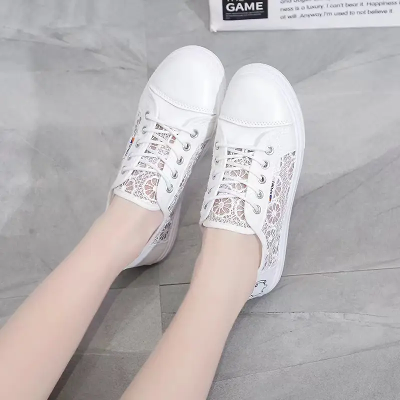 Shoes Women's Spring and Summer New Hollow Mesh Shoes Student Canvas Shoes Women's Breathable Casual Shoes Women's Factory Wholesale Women's Shoes - Image 4