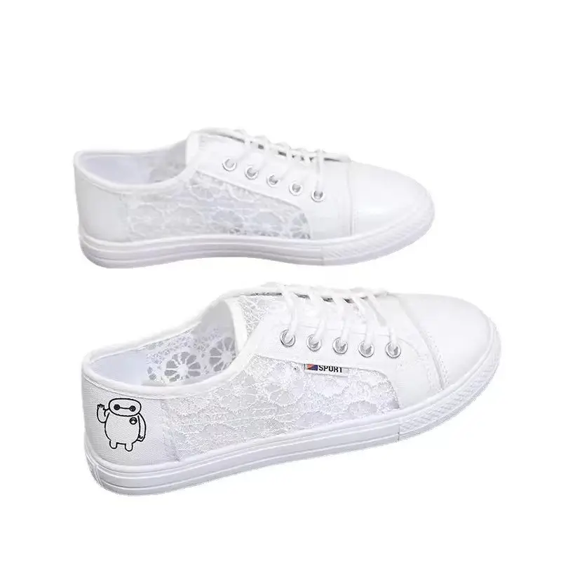 Shoes Women's Spring and Summer New Hollow Mesh Shoes Student Canvas Shoes Women's Breathable Casual Shoes Women's Factory Wholesale Women's Shoes - Image 5