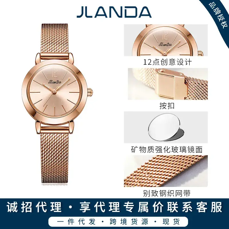 Elegant Rose Gold Mesh Watch for Women - Image 7