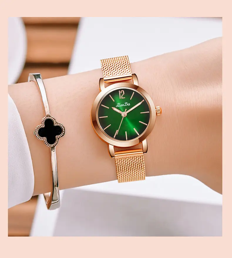 Elegant Rose Gold Mesh Watch for Women — feature 13