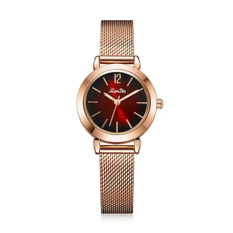 Elegant Rose Gold Mesh Watch for Women - Image 3