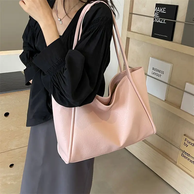 Black Leather Tote Bag for Women Summer 2024 - Image 8