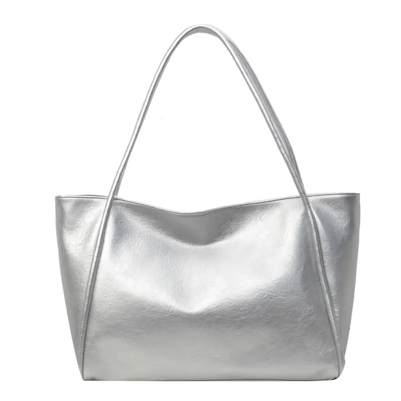 Black Leather Tote Bag for Women Summer 2024 - Image 3