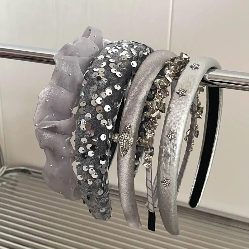 Gray Textured Korean Style Headband for Women — feature 48