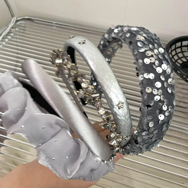 Gray Textured Korean Style Headband for Women — feature 54