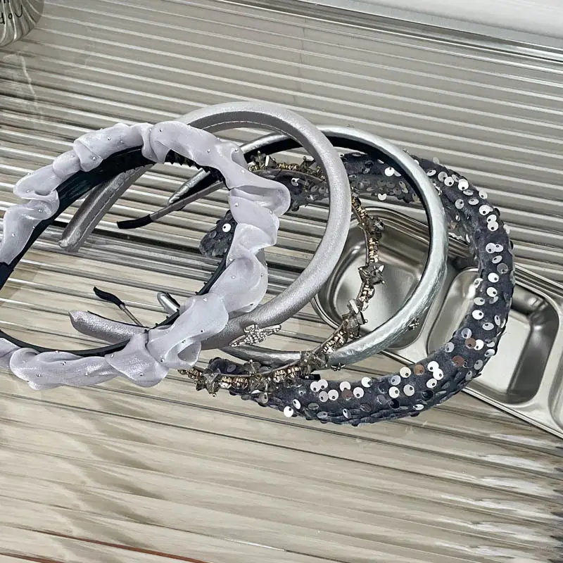 Gray Textured Korean Style Headband for Women — feature 55