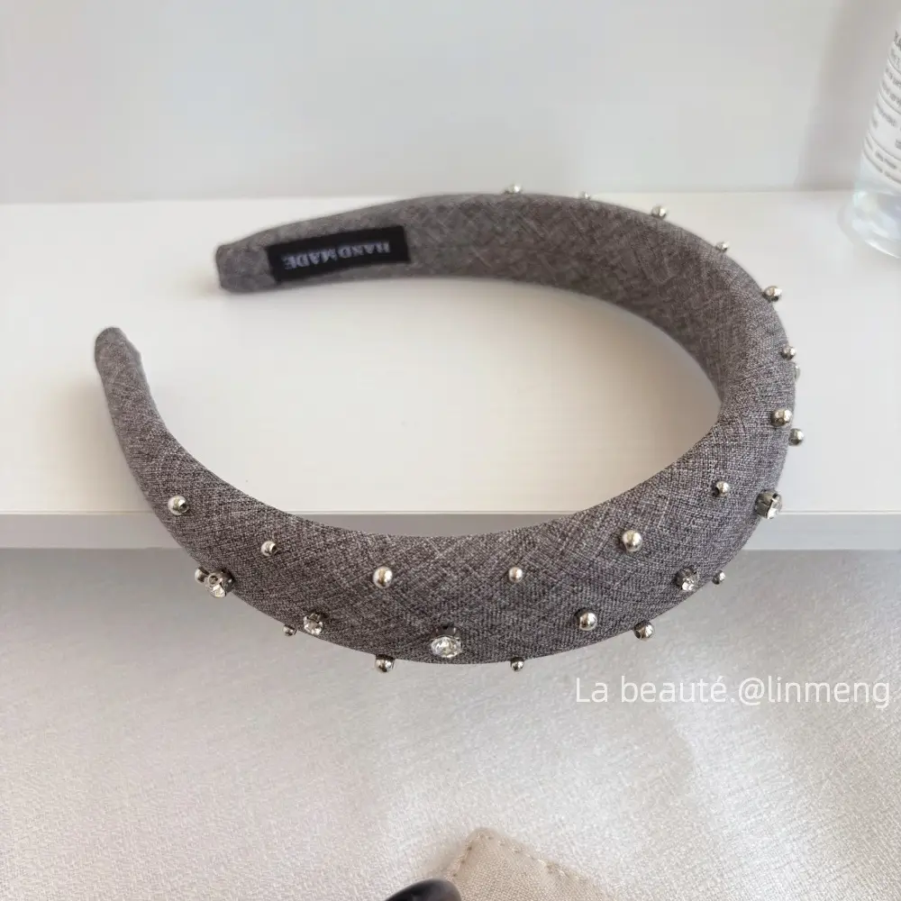 Gray Textured Korean Style Headband for Women - Image 19