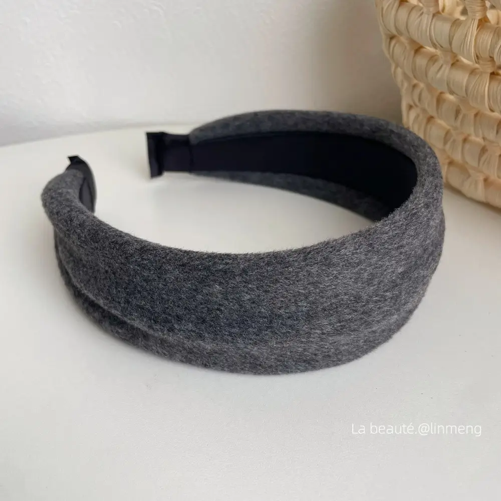 Gray Textured Korean Style Headband for Women - Image 30