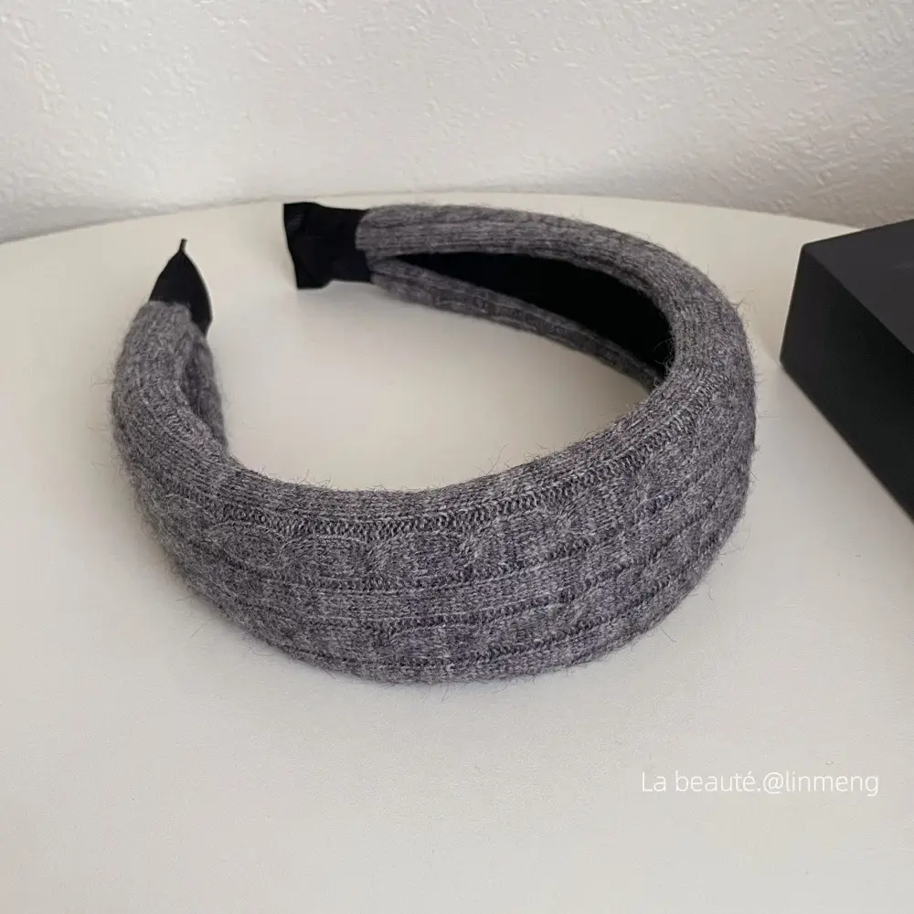 Gray Textured Korean Style Headband for Women - Image 31