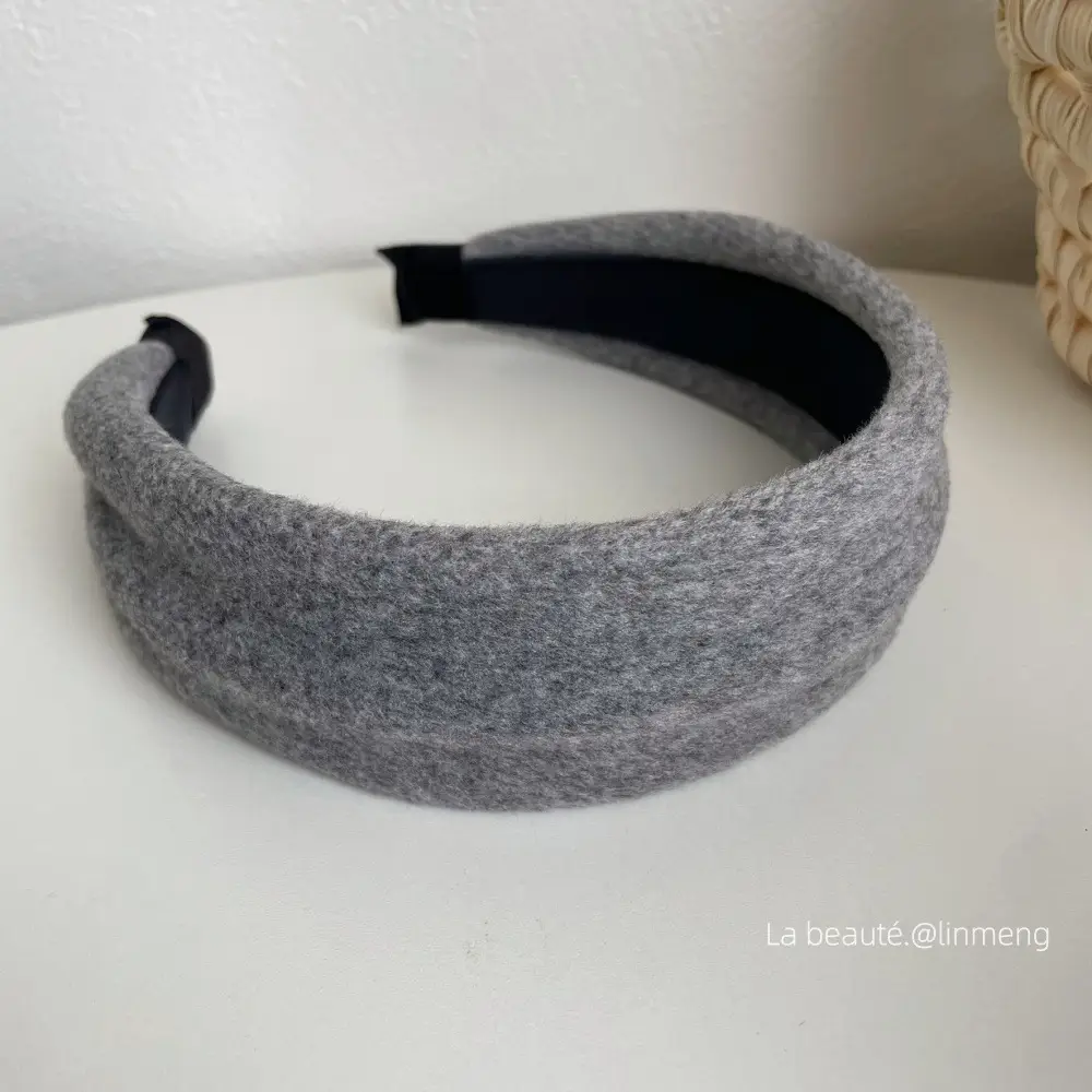 Gray Textured Korean Style Headband for Women - Image 32