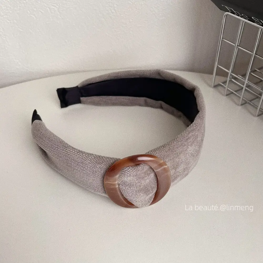 Gray Textured Korean Style Headband for Women - Image 33