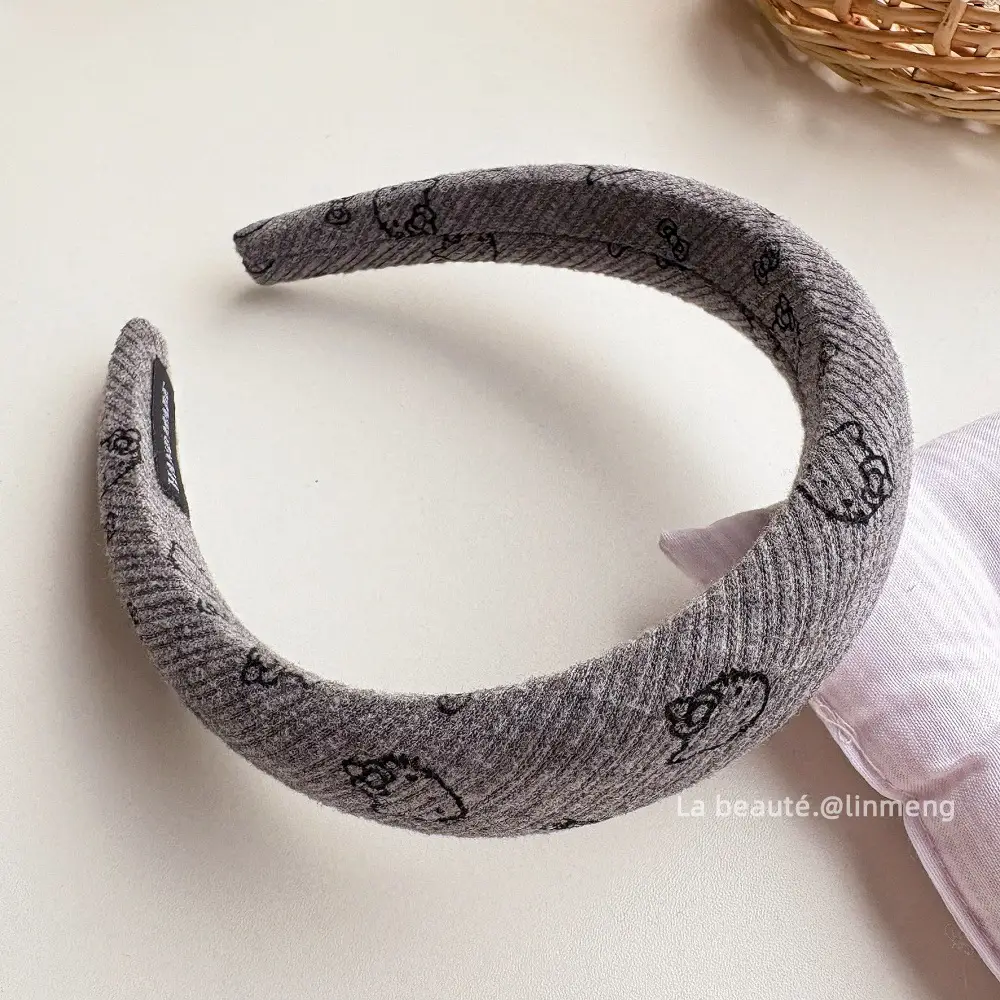Gray Textured Korean Style Headband for Women - Image 34