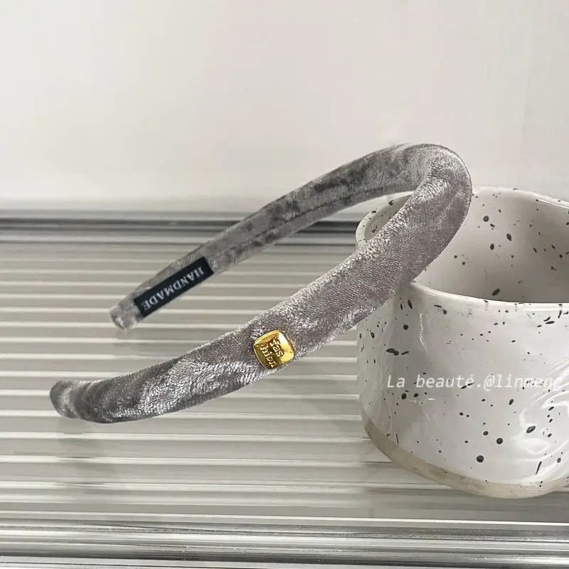 Gray Textured Korean Style Headband for Women - Image 56