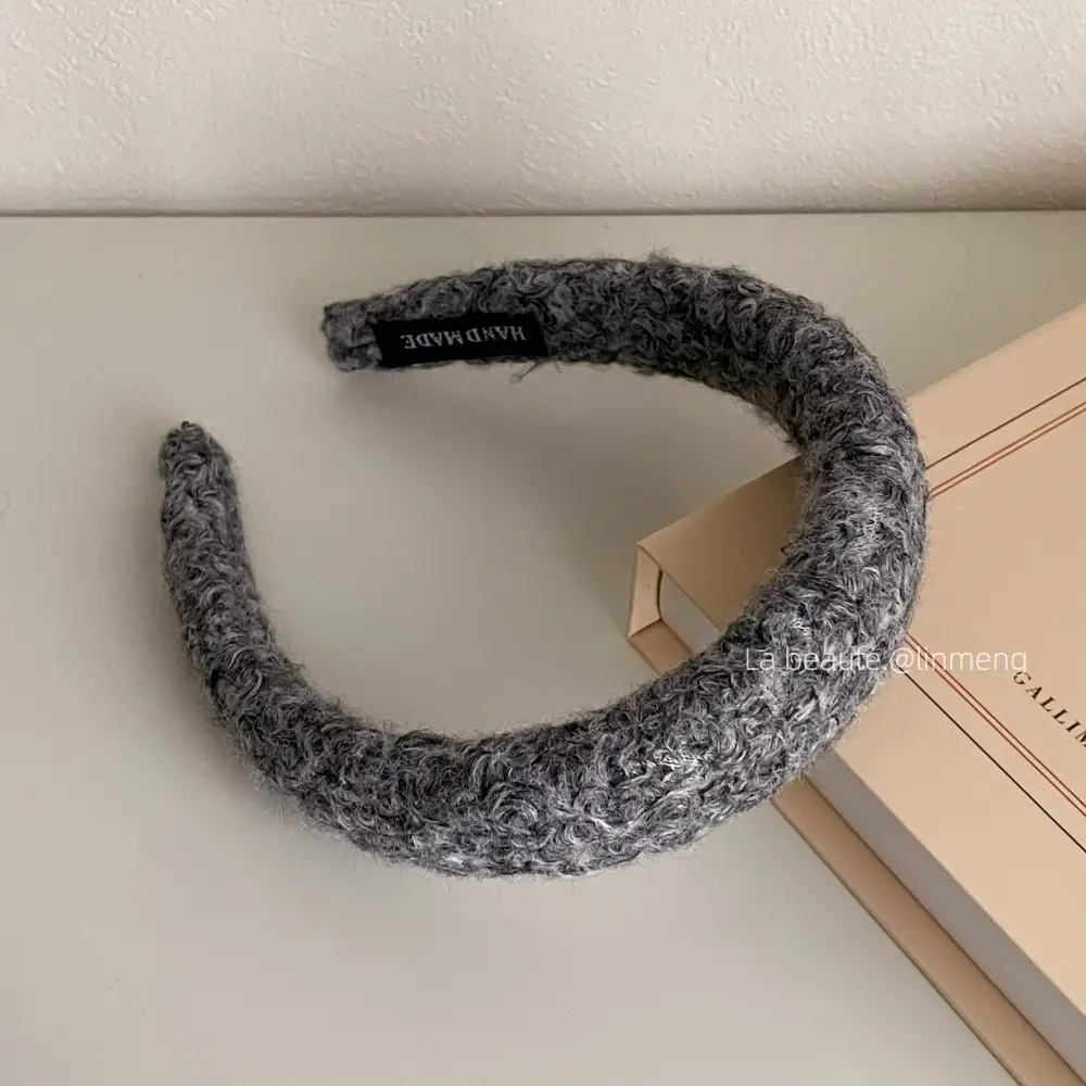 Gray Textured Korean Style Headband for Women - Image 60