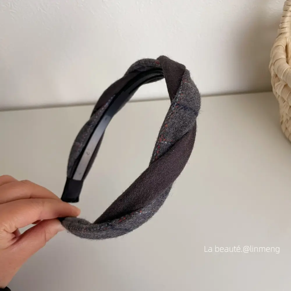 Gray Textured Korean Style Headband for Women - Image 61